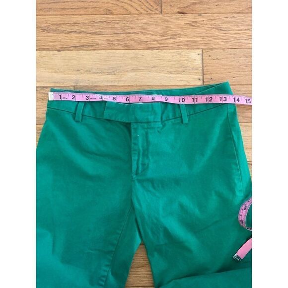 Gap women's green slim cropped cotton stretch low rise straight leg pants size 0 - Picture 6 of 8